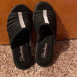 Slide on wedge sandals